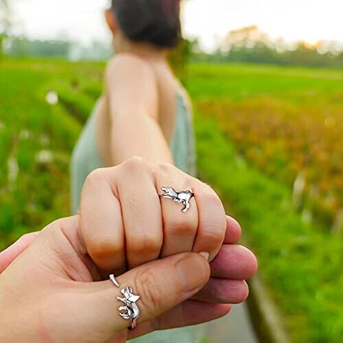 Bague Tyrannosaure - Dinosaure - argent 4 pièces variant 4 