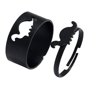 Bague Dinosaure noir 2 pièces