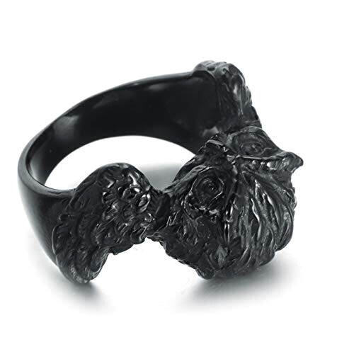 Bague Hibou noir variant 1 