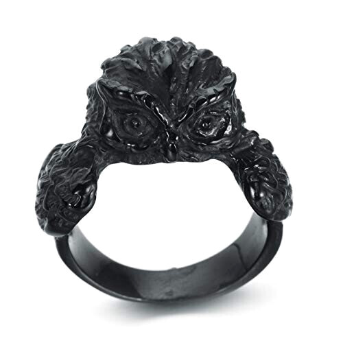 Bague Hibou noir variant 2 