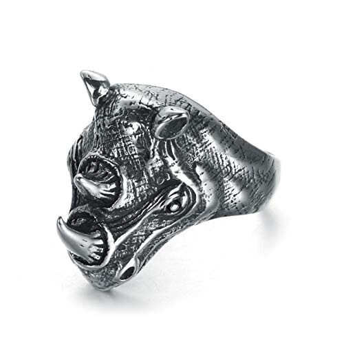Bague Rhinocéros argent variant 1 