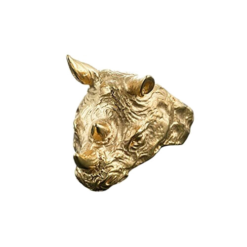 Bague Rhinocéros or