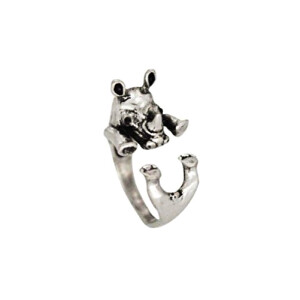 Bague Rhinocéros argenté