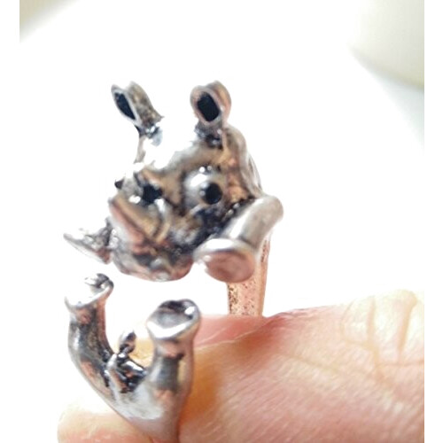 Bague Rhinocéros argenté variant 2 