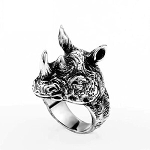 Bague Rhinocéros orange