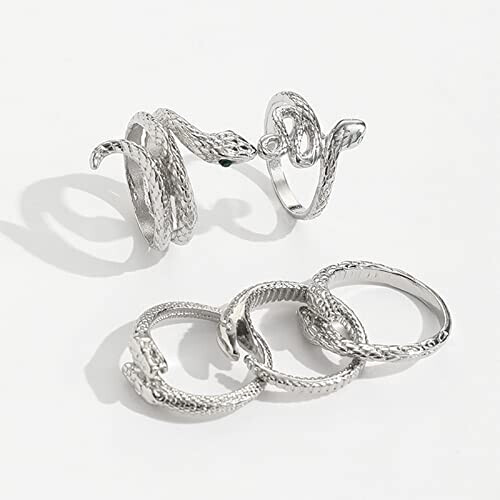 Bague Serpent argent 5 pièces variant 3 