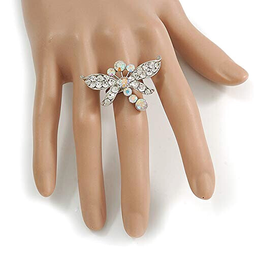 Bague Libellule argent blanc/ivoire irisé variant 0 