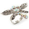 Bague Libellule argent blanc/ivoire irisé - miniature variant 2