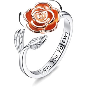 Bague Rose, Tournesol - Fleur -  rouge