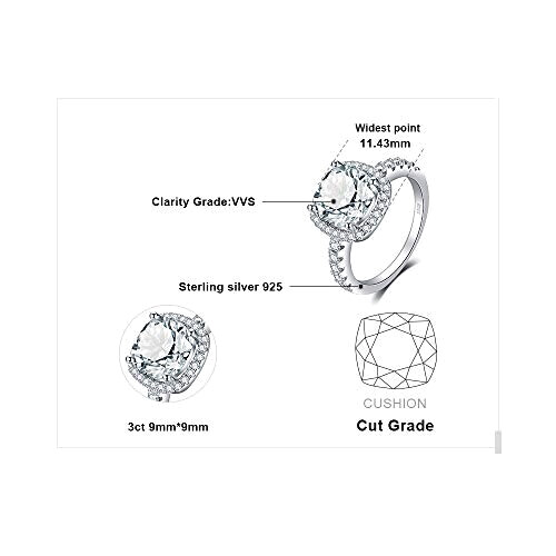 Bague Carré -ct coussin fiançailles argent variant 0 