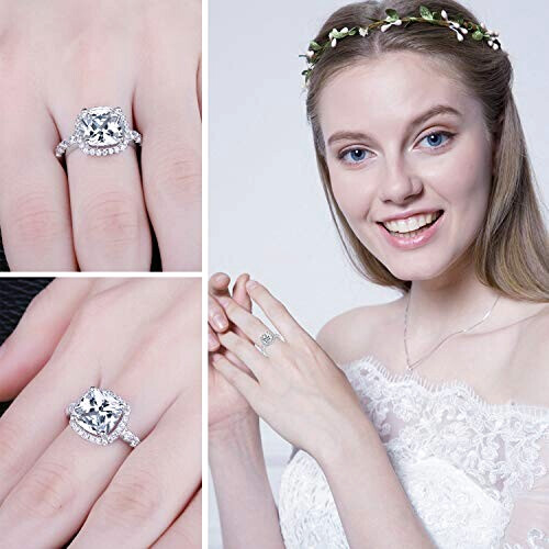 Bague Carré -ct coussin fiançailles argent variant 2 