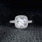 Bague Carré -ct coussin fiançailles argent - miniature variant 2