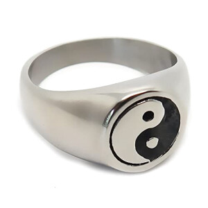 Bague Yin Yang acier inoxydable