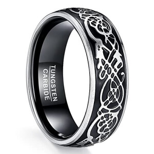 Bague Celtique argent/noir+argent