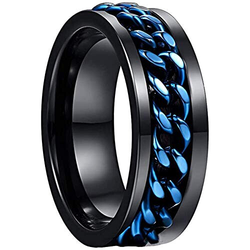 Bague bleu noire