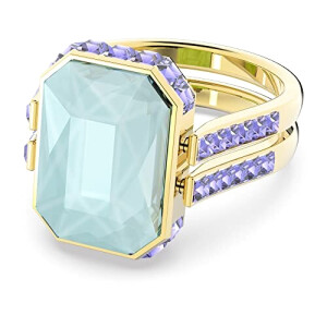 Bague bleu cristauxmétal doré/multicolore