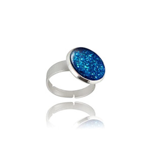 Bague bleu roi scintillant argent