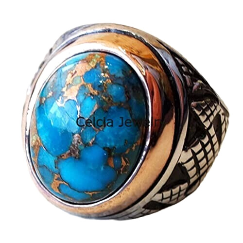 Bague bleu argent