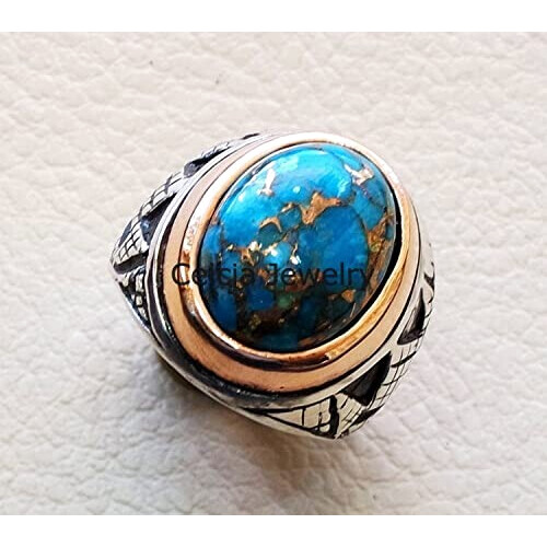 Bague bleu argent variant 3 