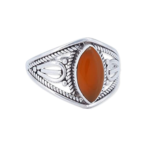 Bague orange cornaline
