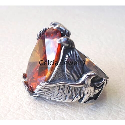 Bague orange argent variant 0 