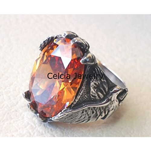 Bague orange argent variant 3 