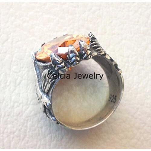 Bague orange argent variant 4 